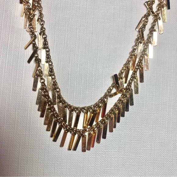 Express Gold Tone Two-strand Fringe Necklace - Picture 1 of 4